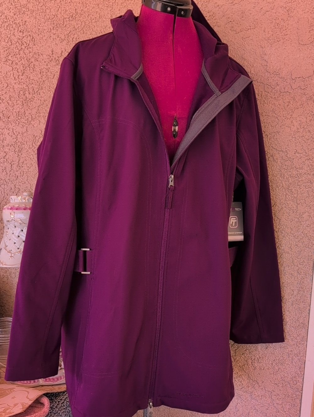 NWT Free Tech Hooded Purple Plum Softshell Jacket Sz 2X 18 W 20 W